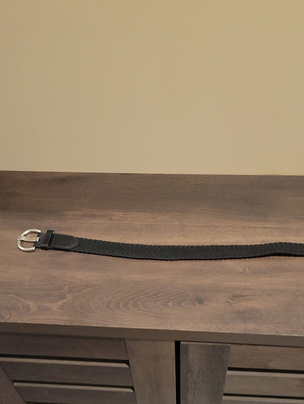 Women's Black Braided Belt with Silver Buckle